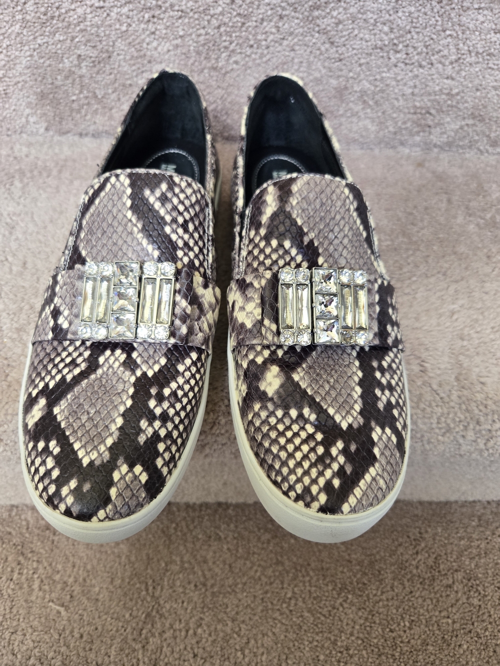 MICHAEL Michael Kors Michelle Embellished Slip-On Sneakers in snakeskin print